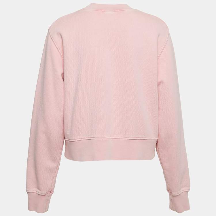 Pre Owned Palm Angels Pink Teddy Bear Print Cotton Crew Neck Sweatshirt M