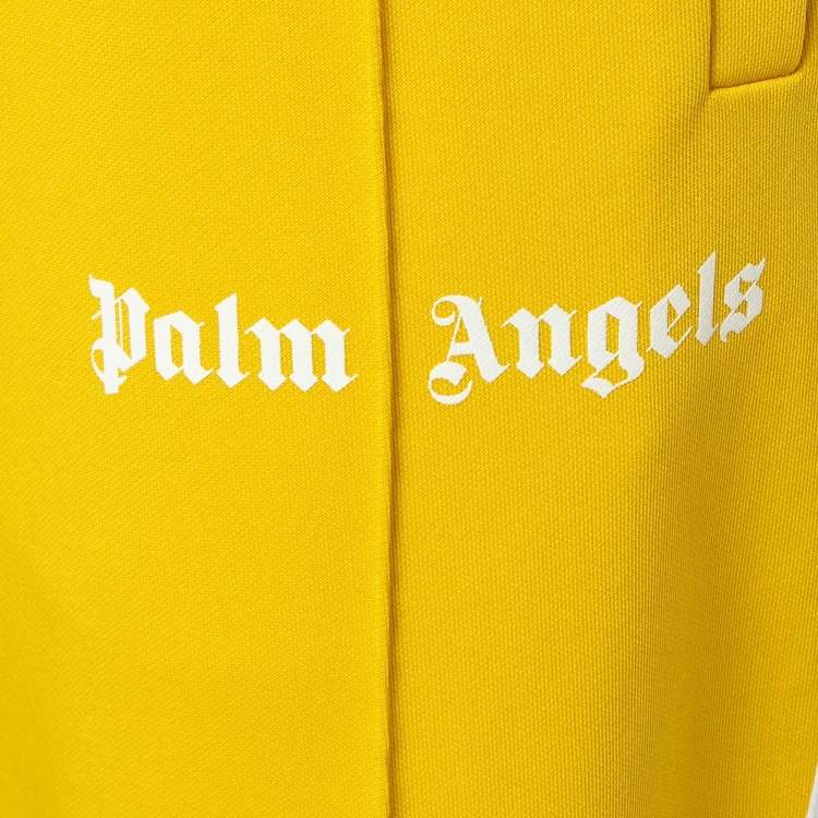 Pre Owned Palm Angels Yellow Synthetic Track Pants L
