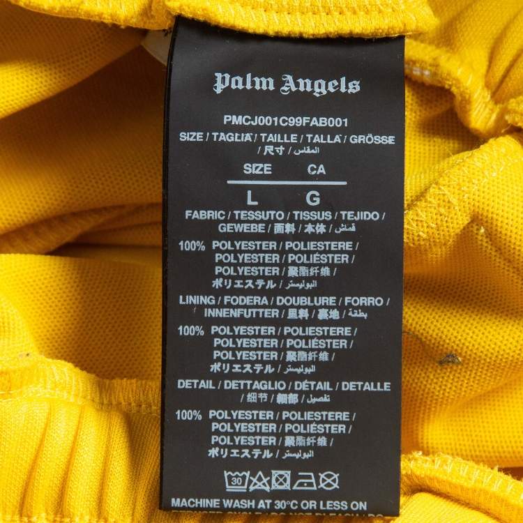 Pre Owned Palm Angels Yellow Synthetic Track Pants L