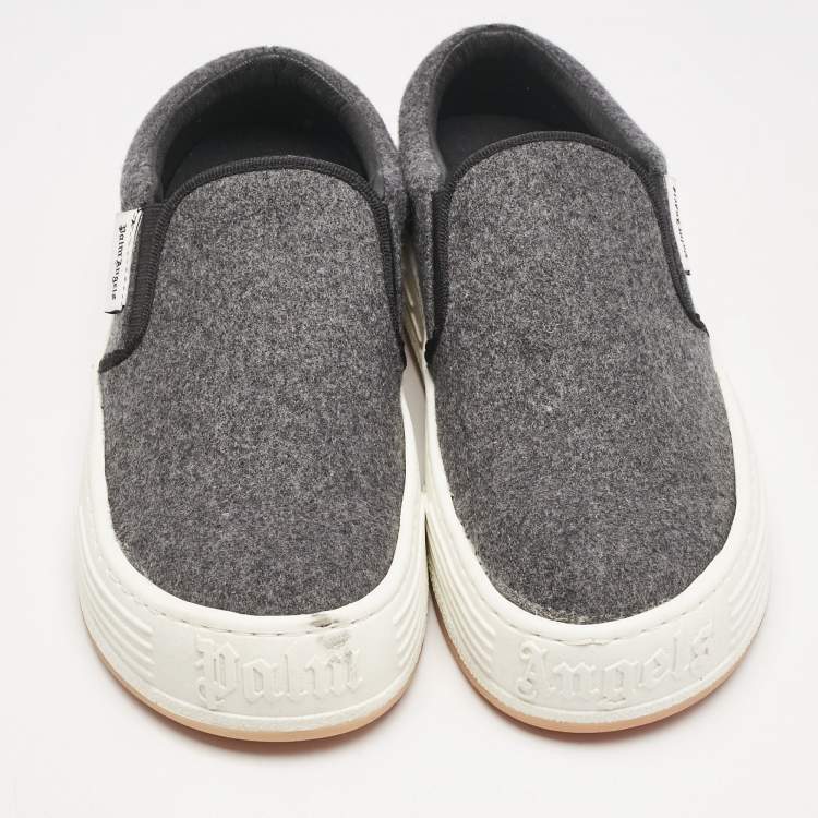 Pre Owned Palm Angels Grey Wood Slip On Sneakers Size 39