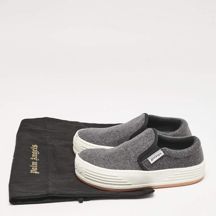 Pre Owned Palm Angels Grey Wood Slip On Sneakers Size 39