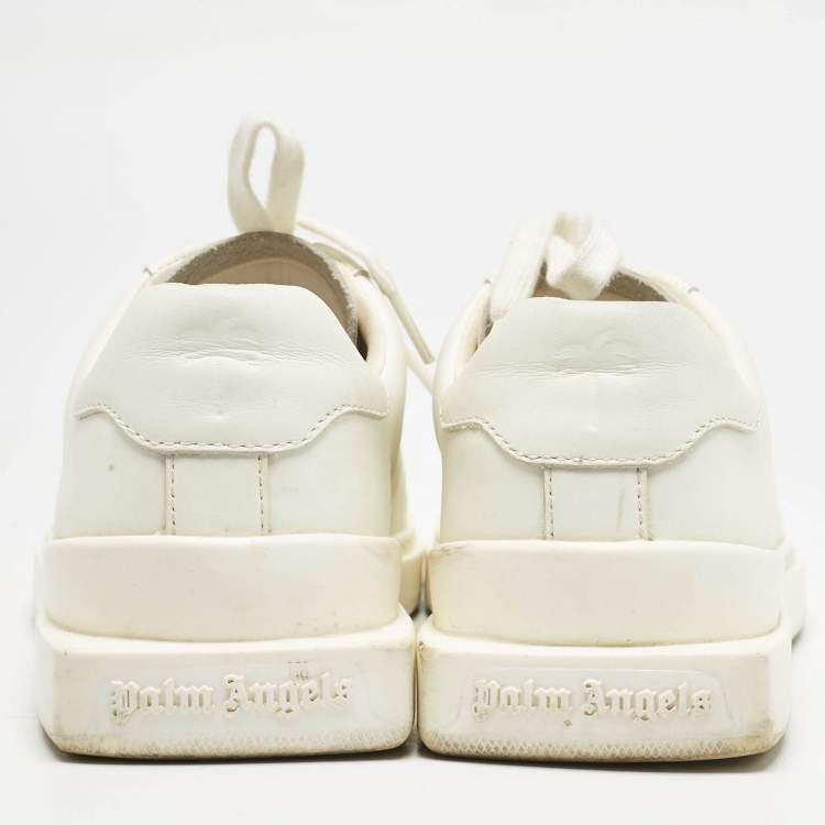 Pre Owned Palm Angels White Leather Two Low Top Sneakers Size 39