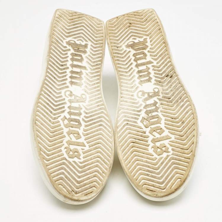 Pre Owned Palm Angels White Leather Two Low Top Sneakers Size 39