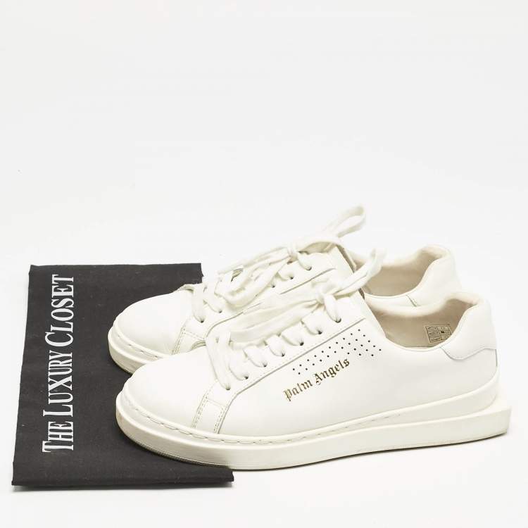 Pre Owned Palm Angels White Leather Two Low Top Sneakers Size 39