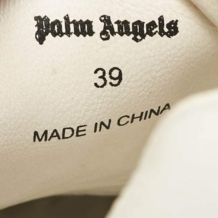 Pre Owned Palm Angels White Leather Two Low Top Sneakers Size 39