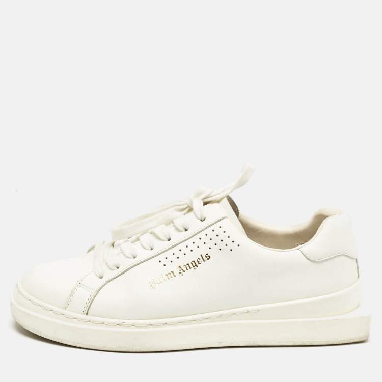 Pre Owned Palm Angels White Leather Two Low Top Sneakers Size 39