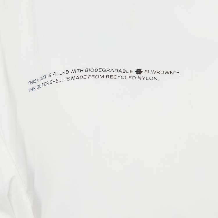مملوكة مسبقًا Pangaia White Nylon Flwrdwn Hooded Long Jacket M