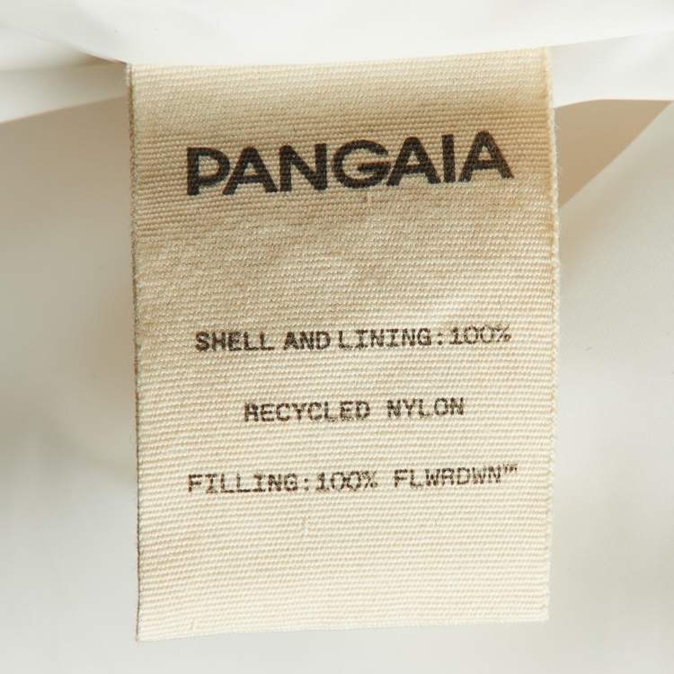 مملوكة مسبقًا Pangaia White Nylon Flwrdwn Hooded Long Jacket M