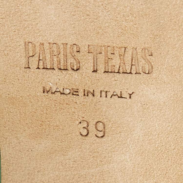 Pre Owned Paris Texas Green Croc Embossed Leather Wasabi Knee Length Boots Size 39