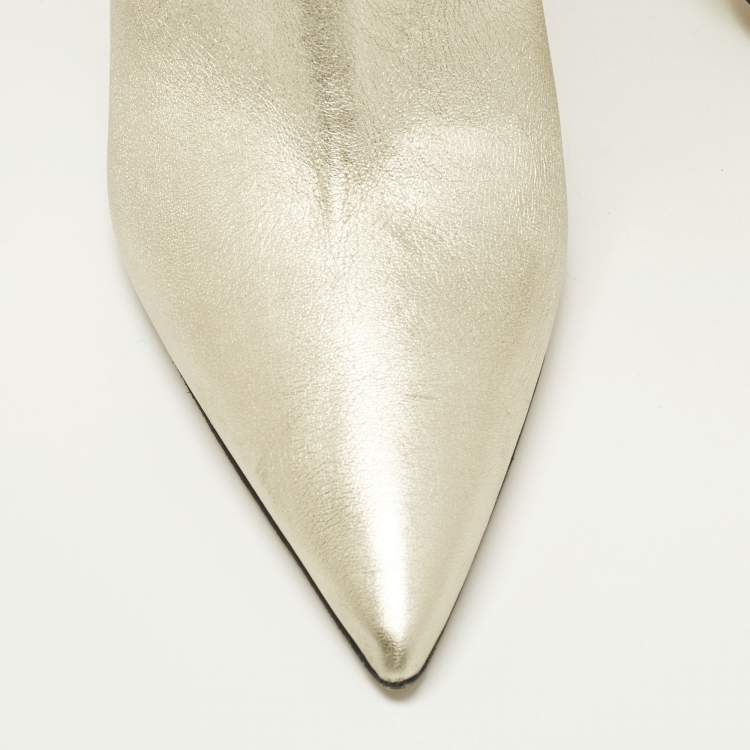 Pre Owned Paris Texas Size 41 Gold Leather Mid Calf Boots