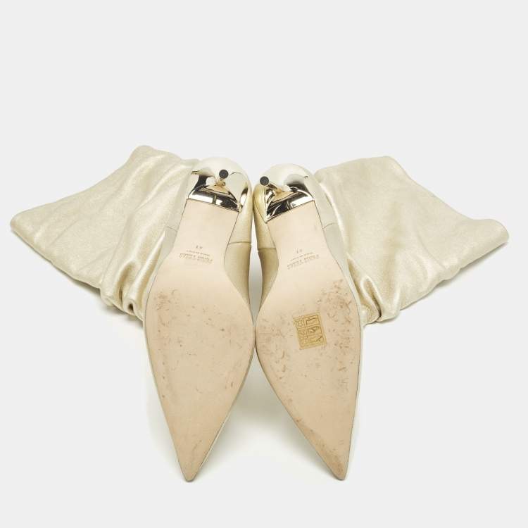 Pre Owned Paris Texas Size 41 Gold Leather Mid Calf Boots