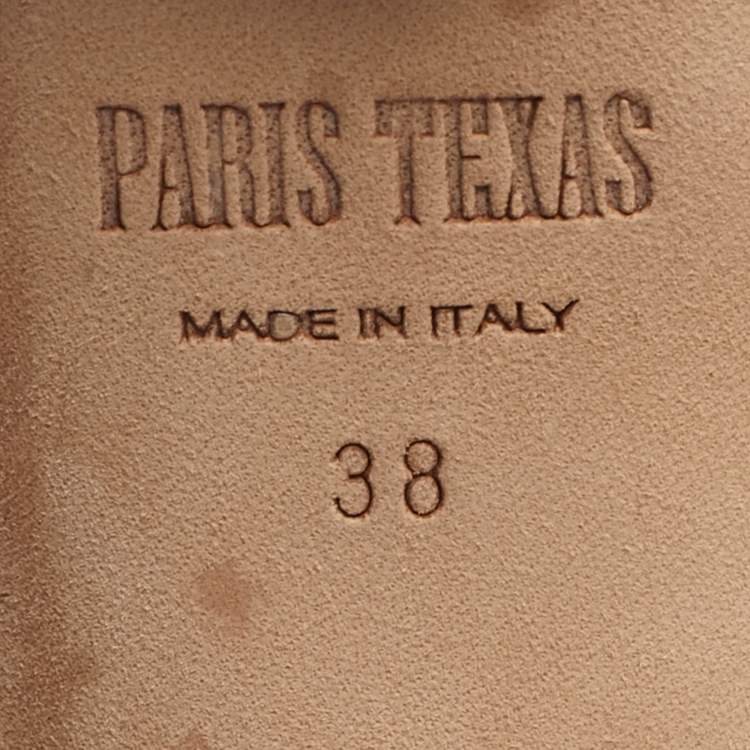 Pre Owned Paris Texas Size 38 Metallic Python Embossed Leather Mid Calf Boots