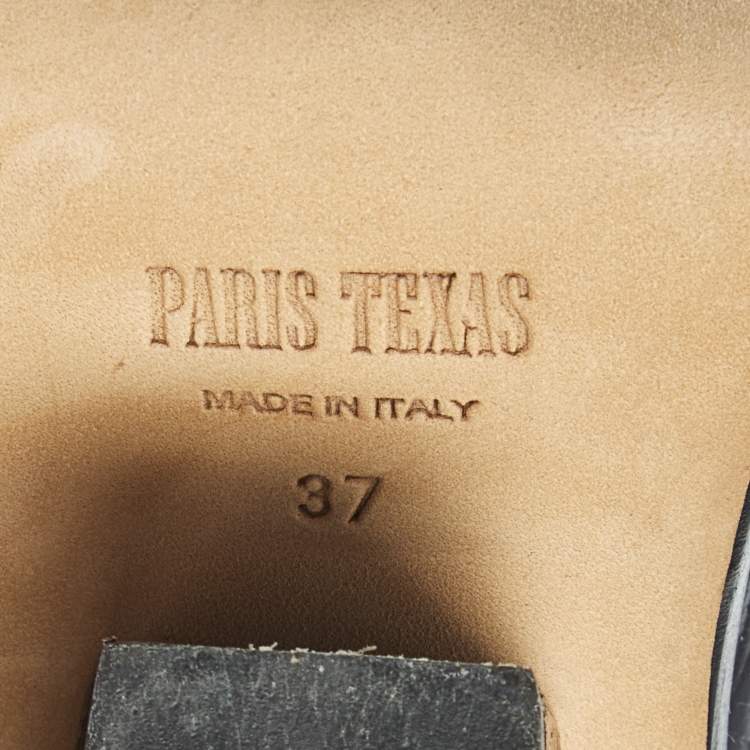 Pre Owned Paris Texas Rodeo 100 Size 37 Black Lizard Embossed Leather Mid Calf Boots