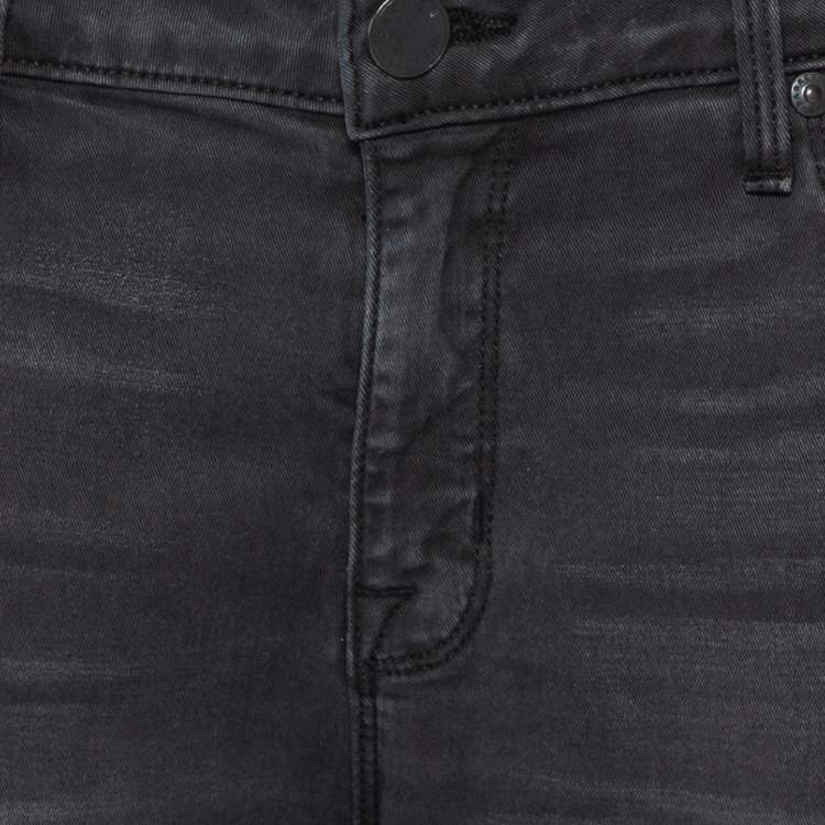 Pre Owned Parker Smith Dark Grey Denim Distressed Skinny Jeans M