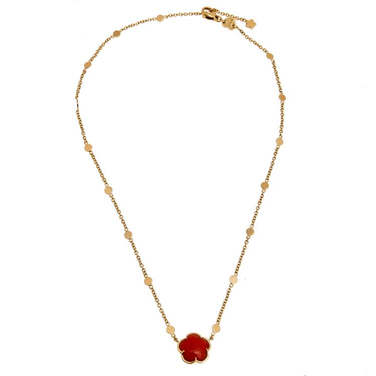 Pre Owned Pasquale Bruni Bon Ton Carnelian 18K Rose Gold Chain Necklace