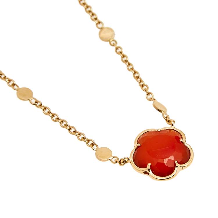 Pre Owned Pasquale Bruni Bon Ton Carnelian 18K Rose Gold Chain Necklace