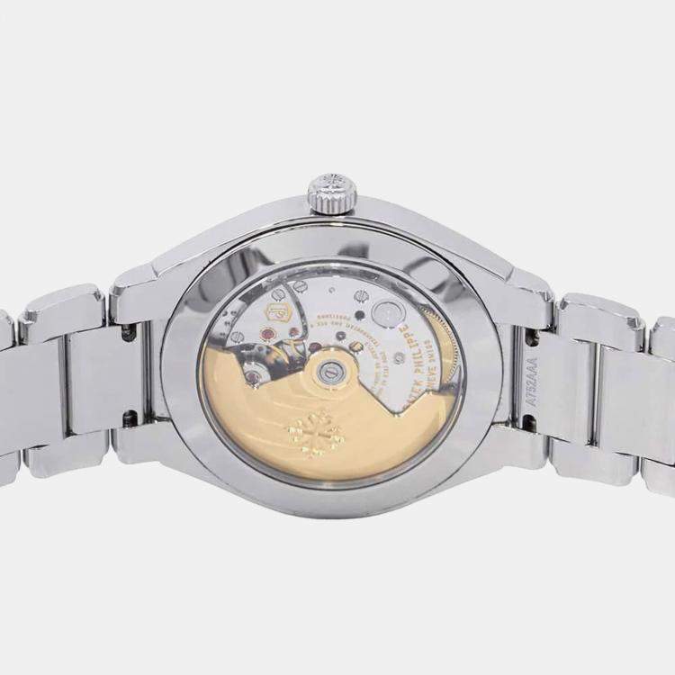 Pre Owned Patek Philippe Black Diamond Stainless Steel Twenty-4 7300/1200A-010 Women's Wristwatch 36 mm