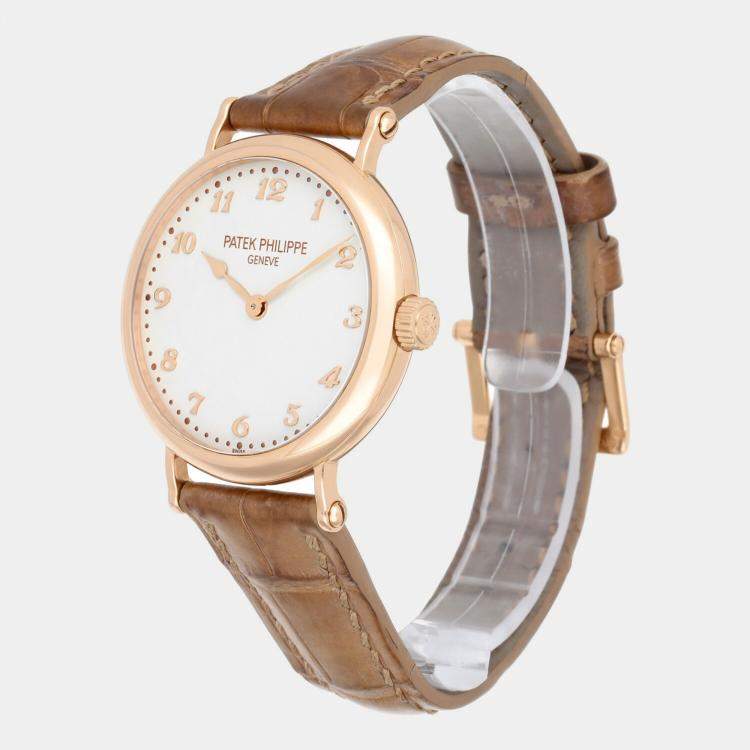 Pre Owned Patek Philippe Calatrava 7200R-001 Automatic 18K Rose Gold Women's Wristwatch 35 mm