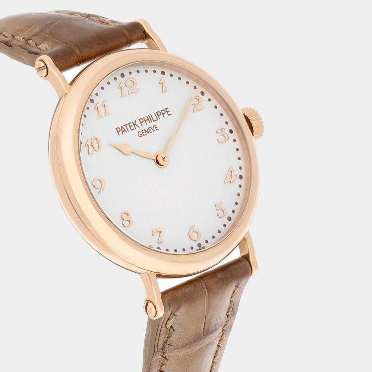 Pre Owned Patek Philippe Calatrava 7200R-001 Automatic 18K Rose Gold Women's Wristwatch 35 mm