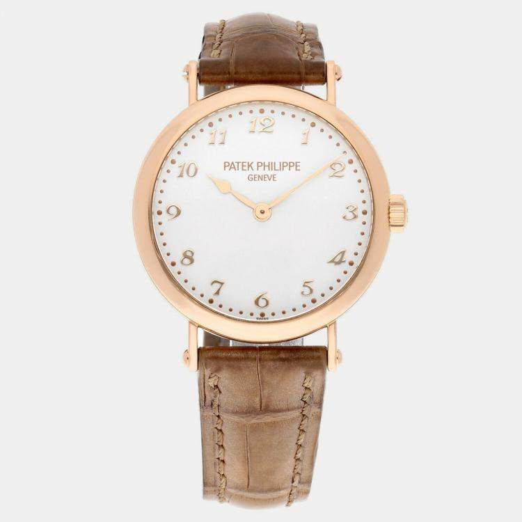 Pre Owned Patek Philippe Calatrava 7200R-001 Automatic 18K Rose Gold Women's Wristwatch 35 mm