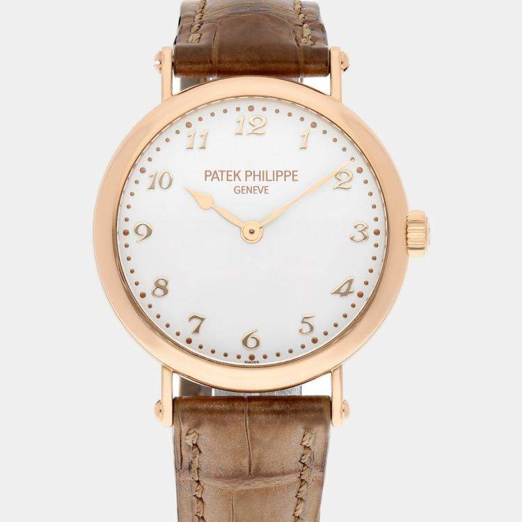 Pre Owned Patek Philippe Calatrava 7200R-001 Automatic 18K Rose Gold Women's Wristwatch 35 mm