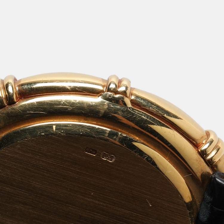 Pre Owned باتيك فيليب إلبسي 4286 ذهب أصفر 18 قيراط مع ماس ساعة يد نسائية 26 ملم