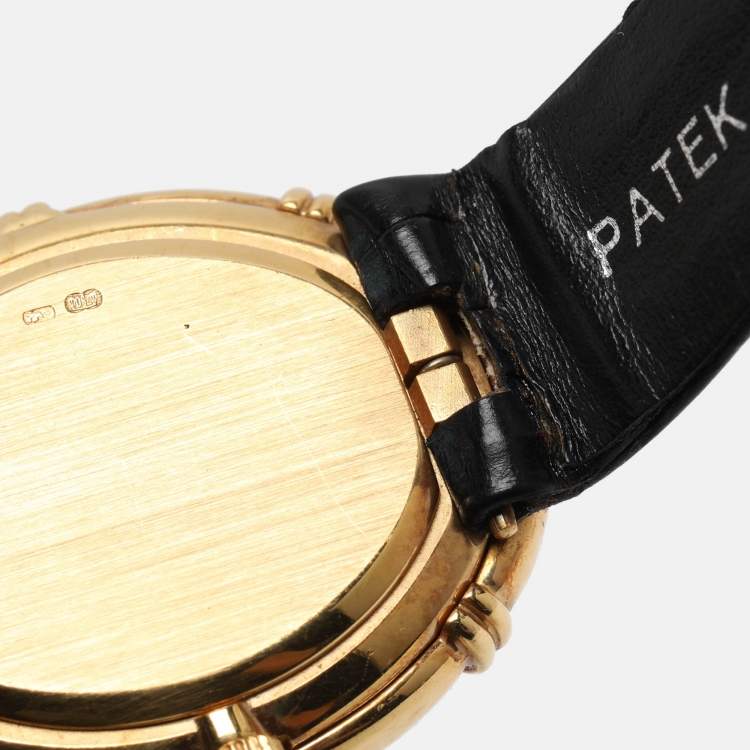 Pre Owned باتيك فيليب إلبسي 4286 ذهب أصفر 18 قيراط مع ماس ساعة يد نسائية 26 ملم