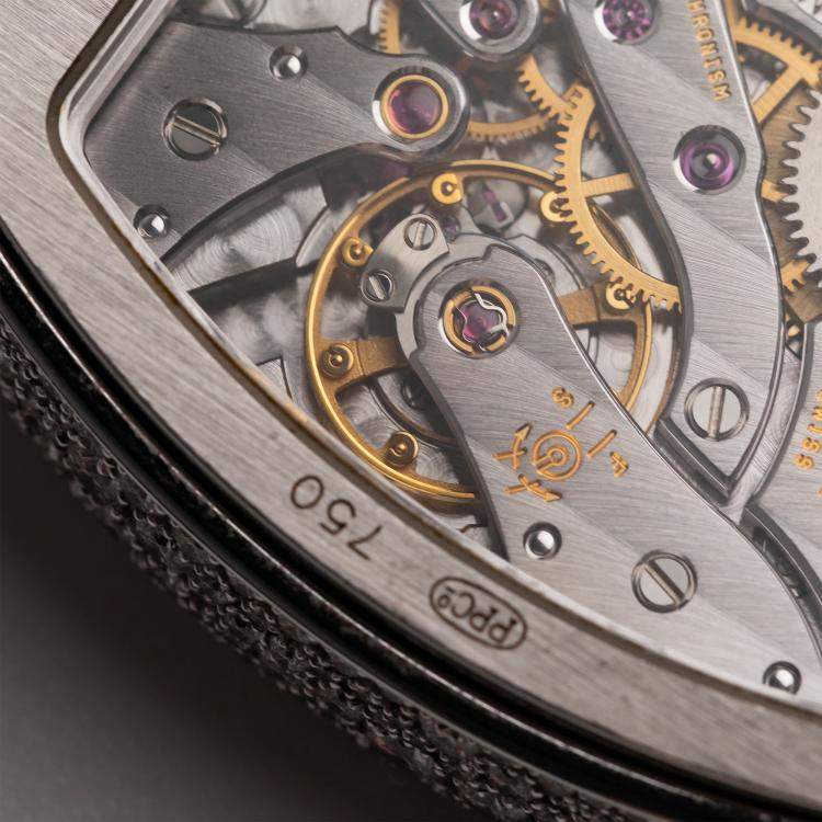 Pre Owned Pre-Owned Patek Philippe Gondolo 7099G-001 Silver Manual Winding Diamond 18k White Gold Women's Wristwatch 29 MM