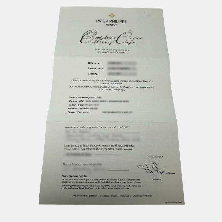 Pre Owned Pre-Owned Patek Philippe Gondolo 7099G-001 Silver Manual Winding Diamond 18k White Gold Women's Wristwatch 29 MM