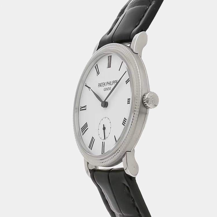 Pre Owned Pre-Owned Patek Philippe Calatrava 7119G-010 White Manual Winding 18k White Gold Women's Wristwatch 31 MM