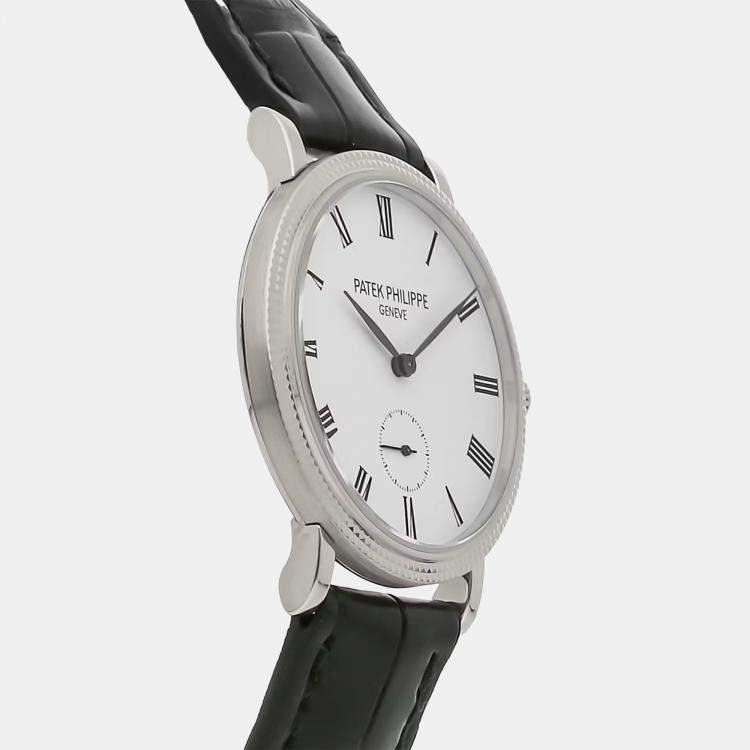 Pre Owned Pre-Owned Patek Philippe Calatrava 7119G-010 White Manual Winding 18k White Gold Women's Wristwatch 31 MM