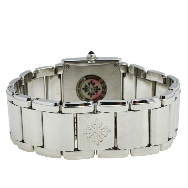 Pre Owned Patek Philippe Grey Stainless Steel Diamond Twenty-4 4910/10A-010 Women's Wristwatch 25 mm