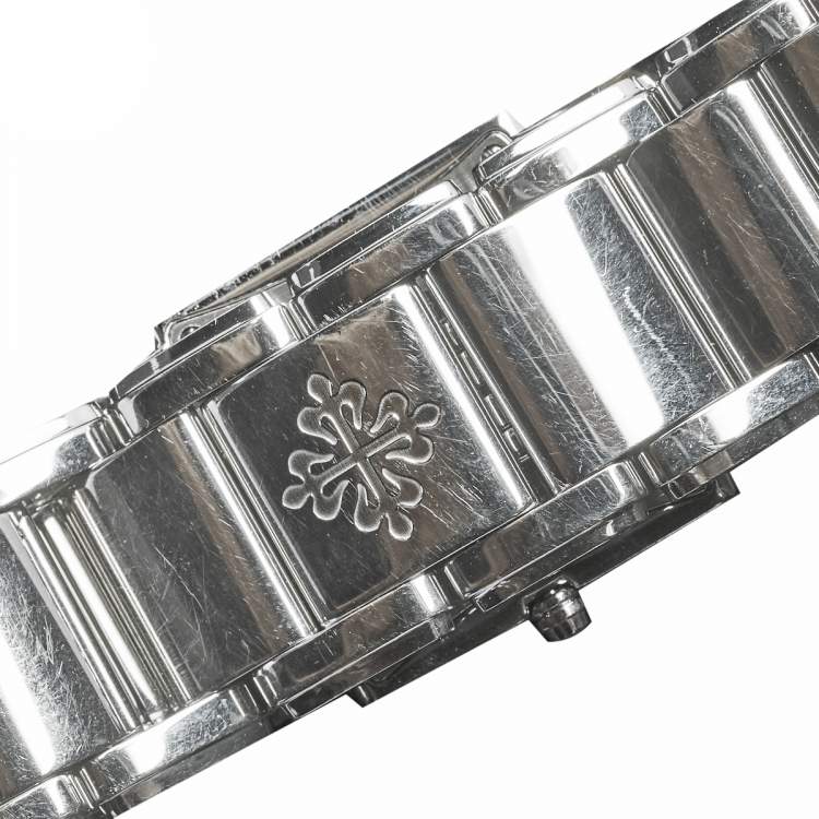 Pre Owned Patek Philippe Grey Stainless Steel Diamond Twenty-4 4910/10A-010 Women's Wristwatch 25 mm