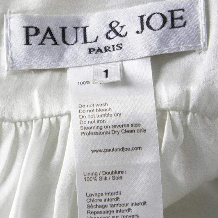 Pre Owned Paul and Joe White Sequin Embellished Ruched Sleeveless Top S