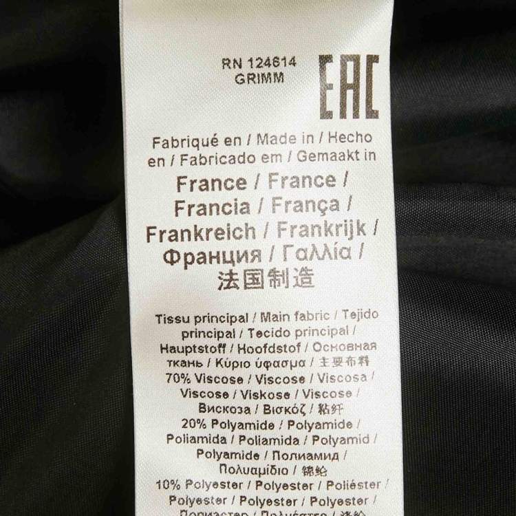 Pre Owned Paul & Joe Brown Floral Texture Brocade Ruffle Collar Dress M