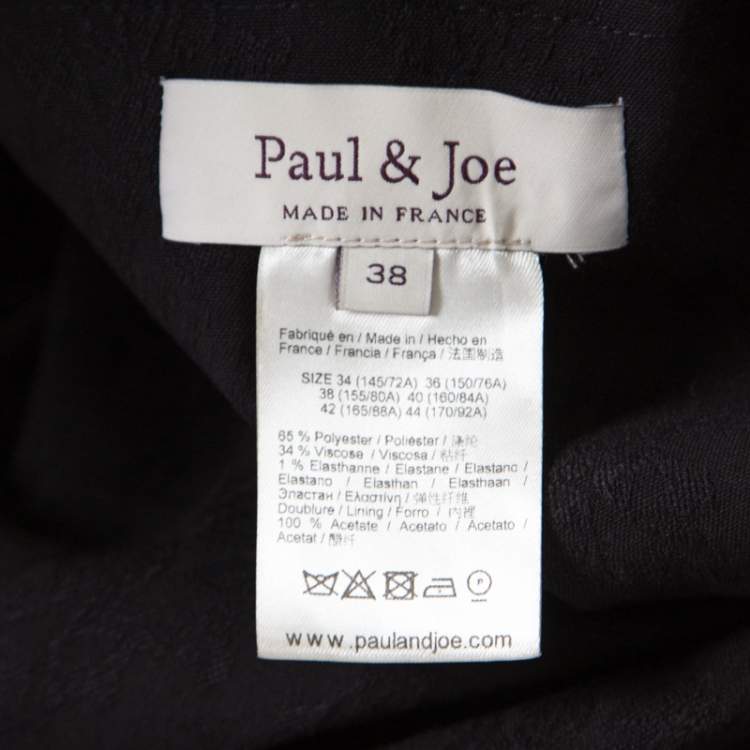 Pre Owned Paul and Joe Black Floral Jacquard Corydale Shift Dress M