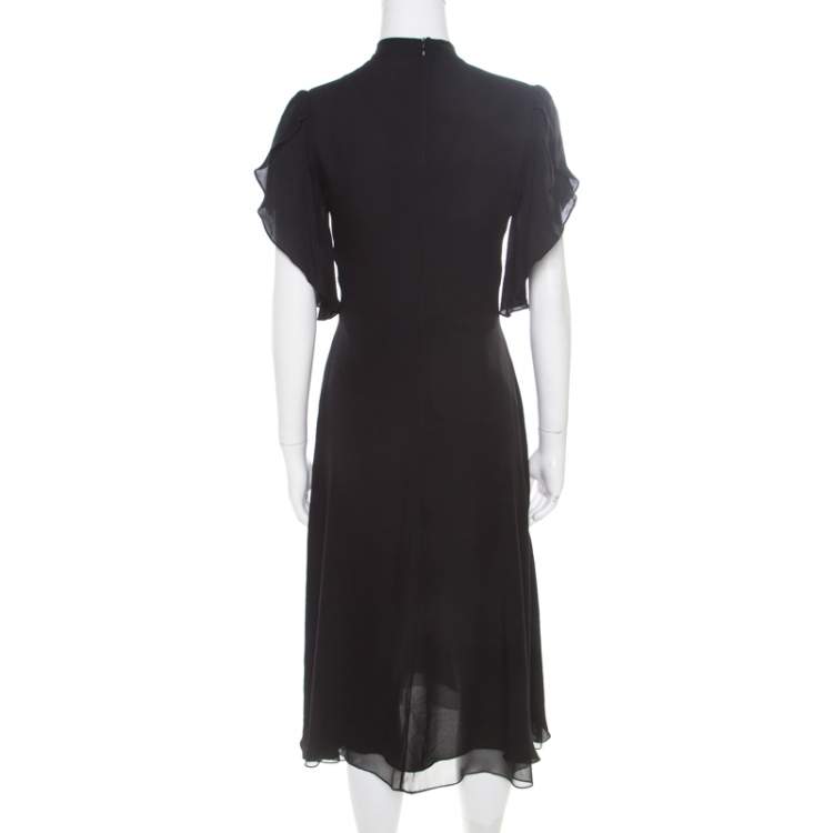 Pre Owned Paul and Joe Black Embellished Silk Grabel Dress S