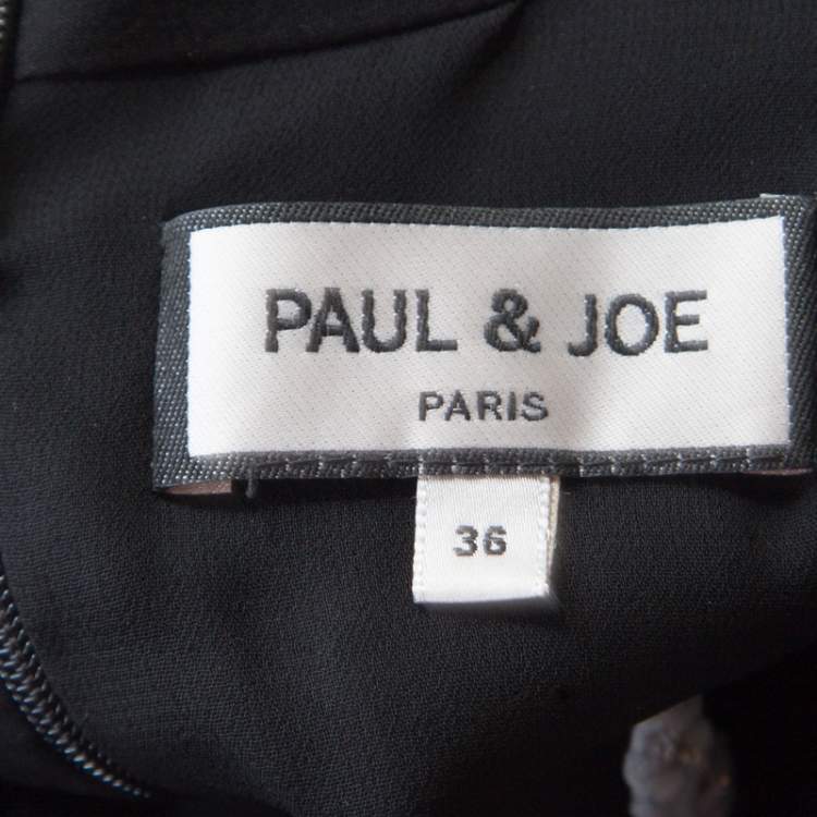 Pre Owned Paul and Joe Black Embellished Silk Grabel Dress S