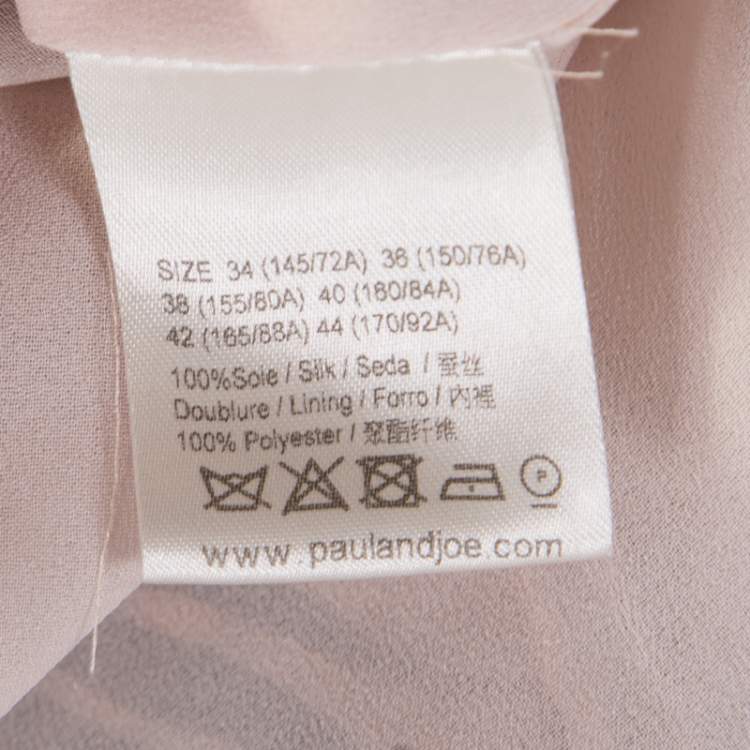 Pre Owned Paul and Joe Pink Printed Silk Chiffon Neck Tie Detail Valentine Maxi Dress M