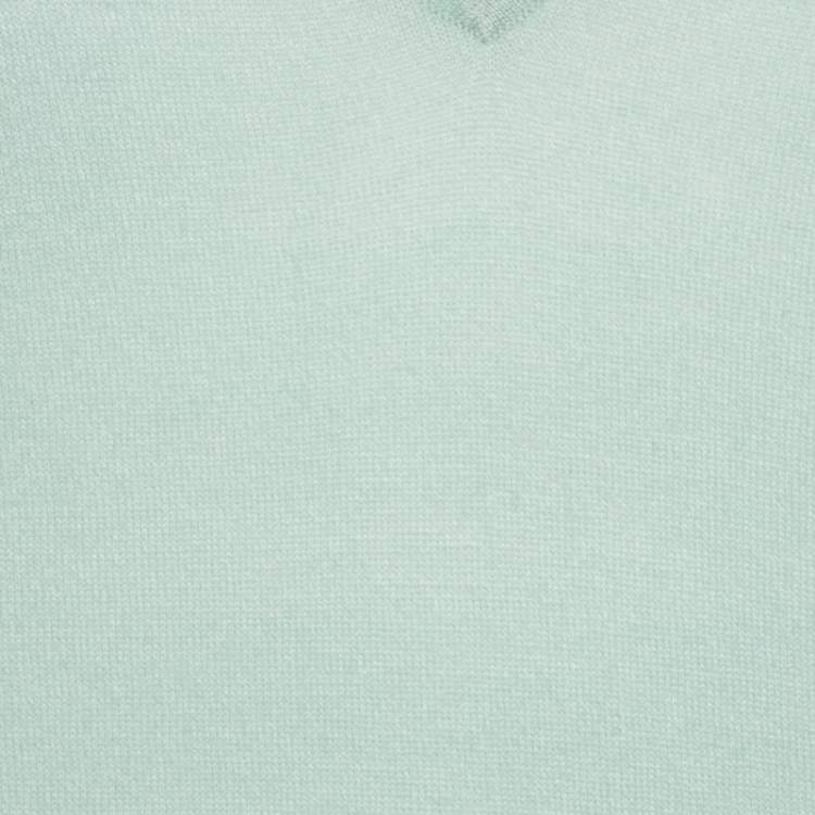 Pre Owned Paul and Joe Mint Green Cashmere and Silk Knit V-Neck Sleeveless Tunic M