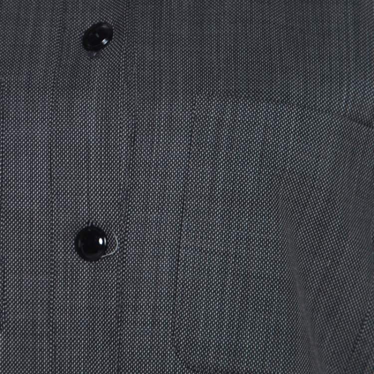 Pre Owned Paul and Joe Vintage Dark Grey Wool Dropped Armhole Buttoned Tunic S
