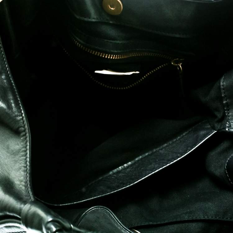 Pre Owned Paul and Joe Black Leather Hobo