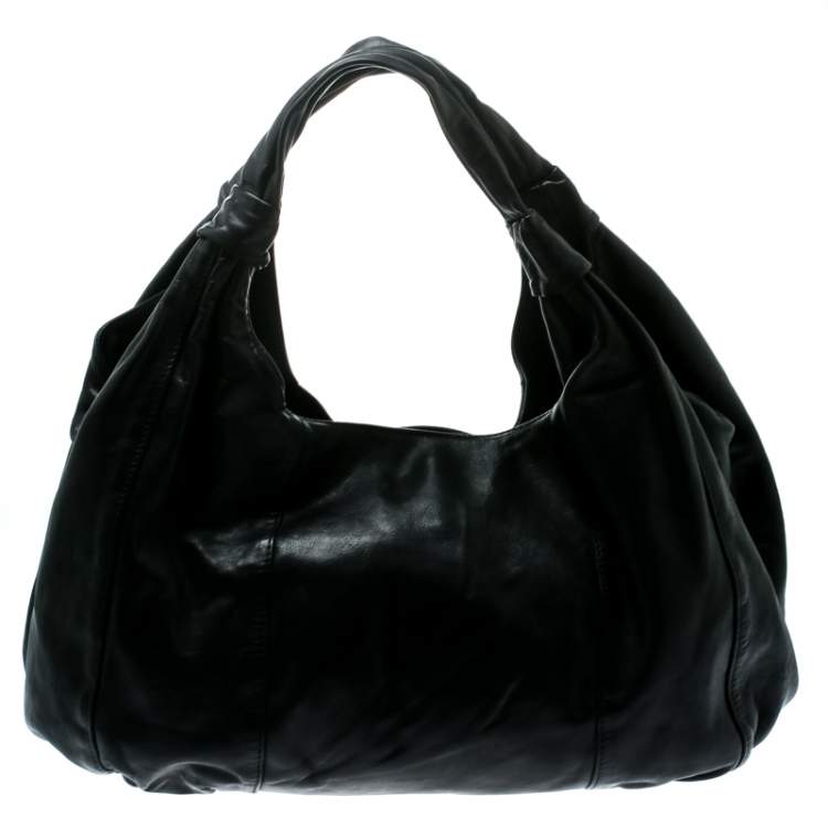 Pre Owned Paul and Joe Black Leather Hobo