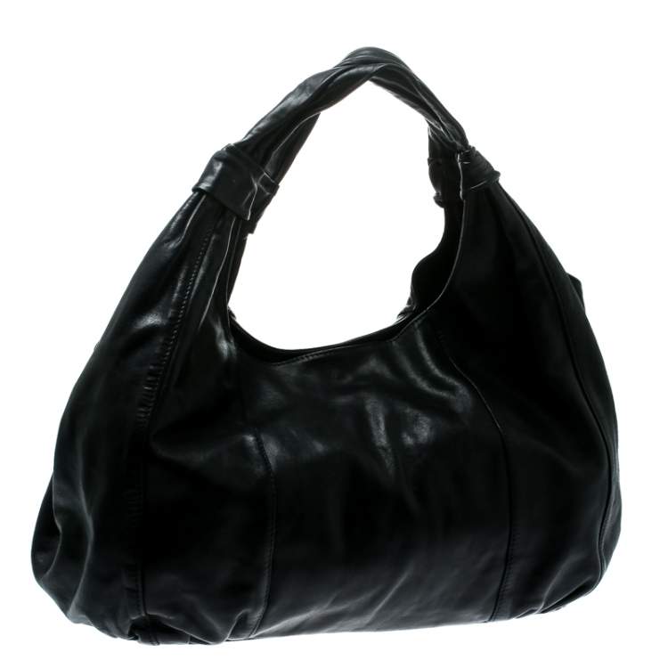 Pre Owned Paul and Joe Black Leather Hobo