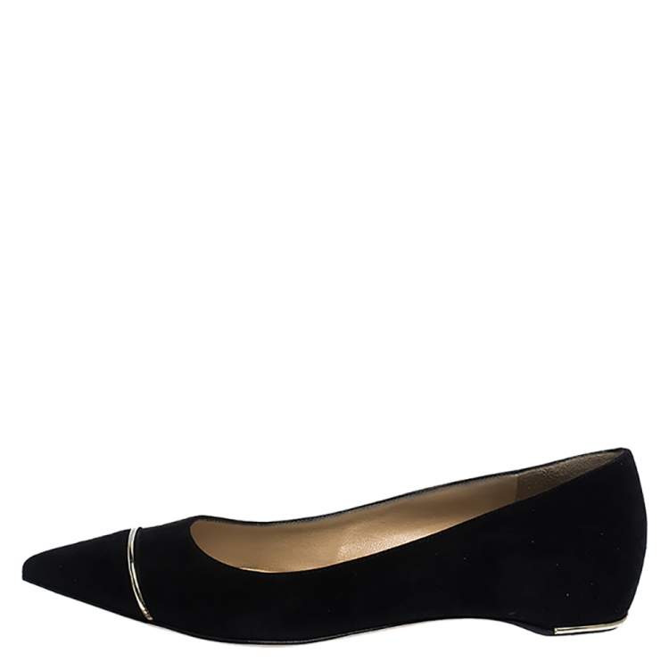 black suede ballet pumps