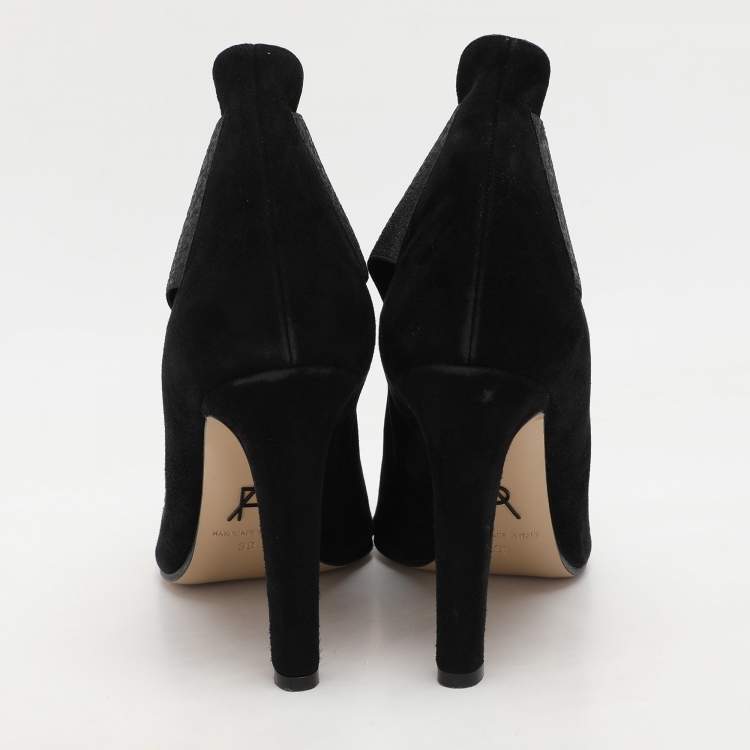 Pre Owned Paul Andrew Black Elastane and Suede Booties Size 39
