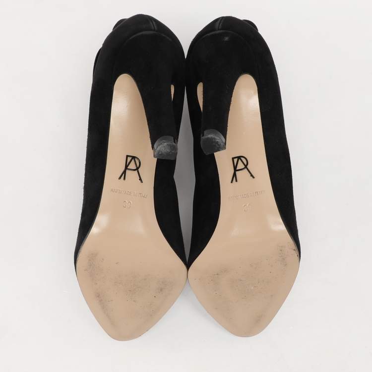 Pre Owned Paul Andrew Black Elastane and Suede Booties Size 39