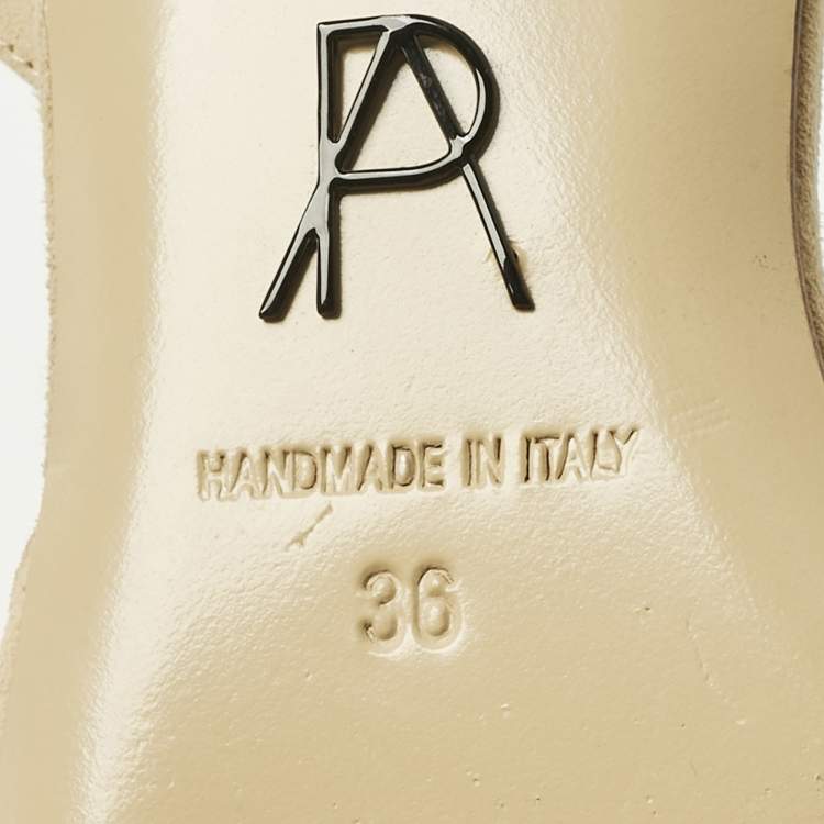 Pre Owned Paul Andrew Beige Suede Rhea Slingback Ballet Flats Size 36