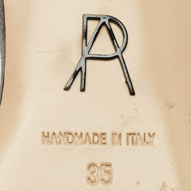 Pre Owned Paul Andrew Grey Suede Rhea Slingback Ballet Flats Size 35