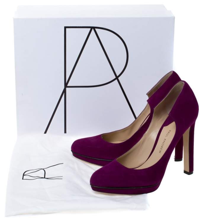 Pre Owned Paul Andrew Purple Suede Manhattan Pumps Size 36